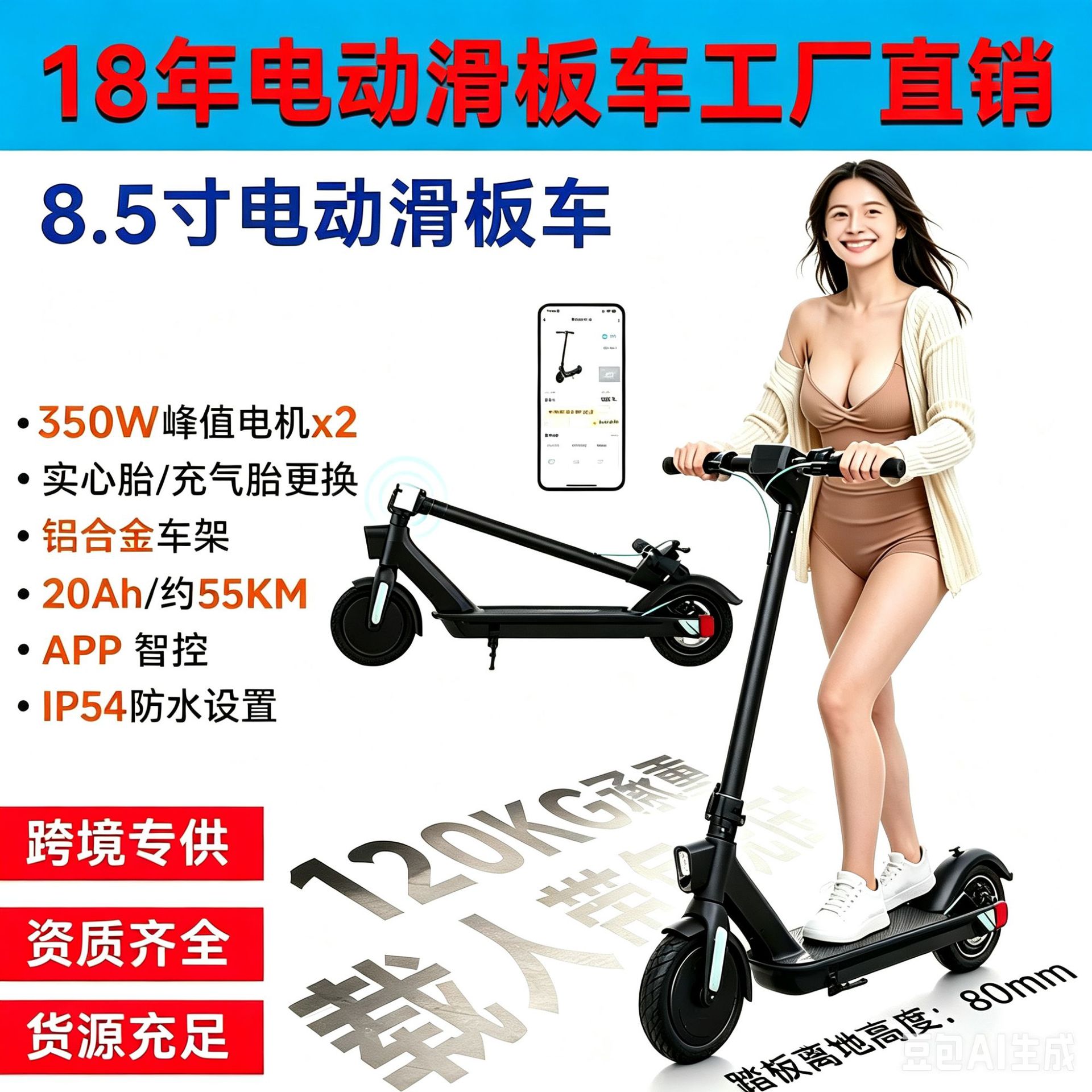 Xiaomi Electric Scooter, Electric Drift Car, Kart-Style Electric Scooter, Foldable, with a Range of 25-35Km