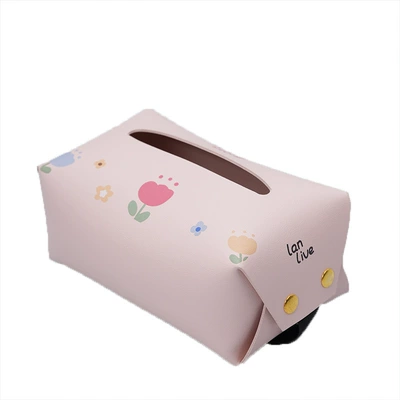 Creative Cute Car Tissue Car tissue box/set - leather-folding-tissue-box-tulip-flowers