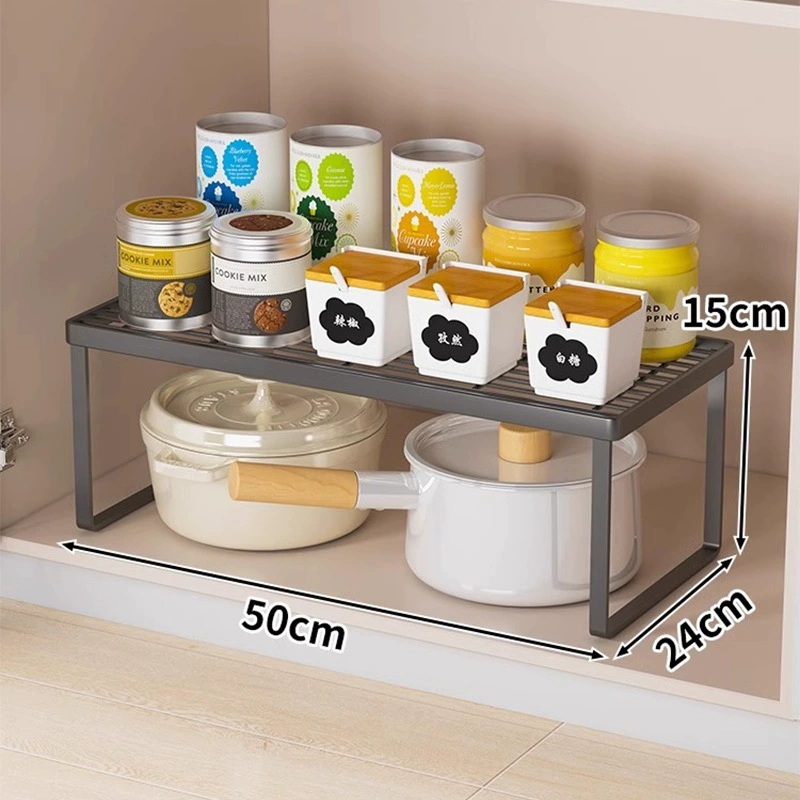 Kitchen Cabinet Shelf Organizer Rack, Multi-Size Desktop & Cabinet Storage