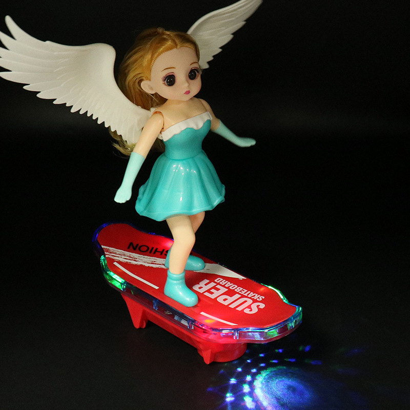 Nuevos productos eléctricos pequeños patinetes princesa universal caminando música iluminación muñeca patineta coche de juguetes para niños