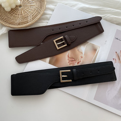 New elastic elastic belt for women, decorative waist, versatile, irregular, black girdle with dress and jacket