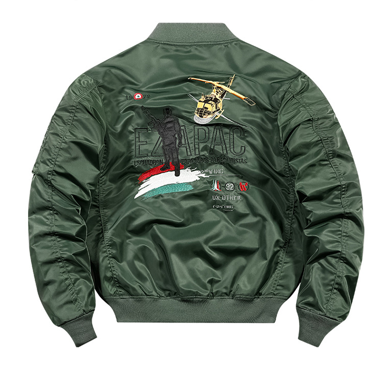 Herren Bomberjacke Bestickte Pilotenjacke Für Frühling Und Herbst_voghion.com