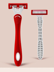 IGUETTA Reusable Razor Manual Shaving Blade Three-Layer Women's Replacement Cartridge Shaving Head Set