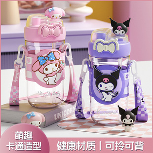 Sanrio family series water cup double drink cute plastic cup cartoon children's sippy cup large capacity cup portable