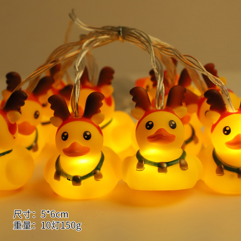 Luces LED de Navidad, luces LED de vinilo con forma de animales, luces de Navidad con forma de pato de dibujos animados, luces de Navidad de Amazon, luces decorativas navideñas
