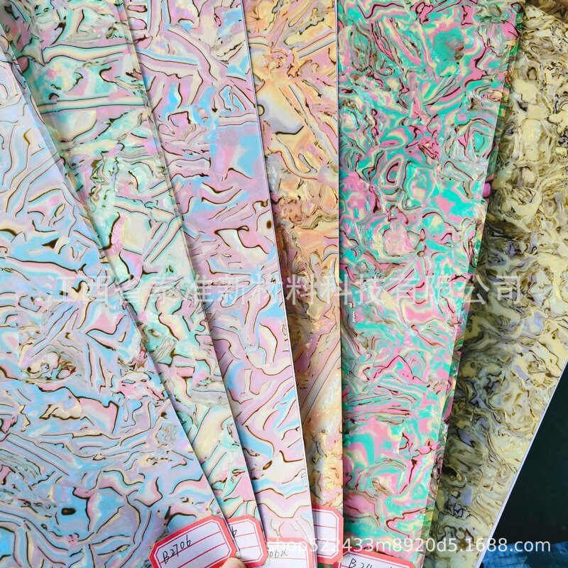 New Shell Film Flash Bottom Film Lettering Film Hardware Leather Agate Film Hairpin Pvc Shell Pattern Film Sheet