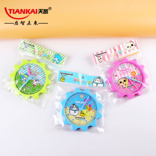 Tiankai 616 Learning Small Clock Cute Girl Cartoon Korean Stationery Color Clock Learner Kindergarten