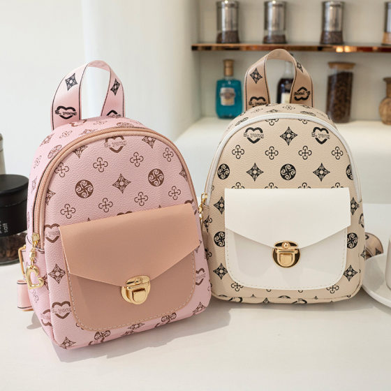Mini presbyted backpack 2024 summer new foreign trade ladies shoulder bag classic fashion printed small schoolbag