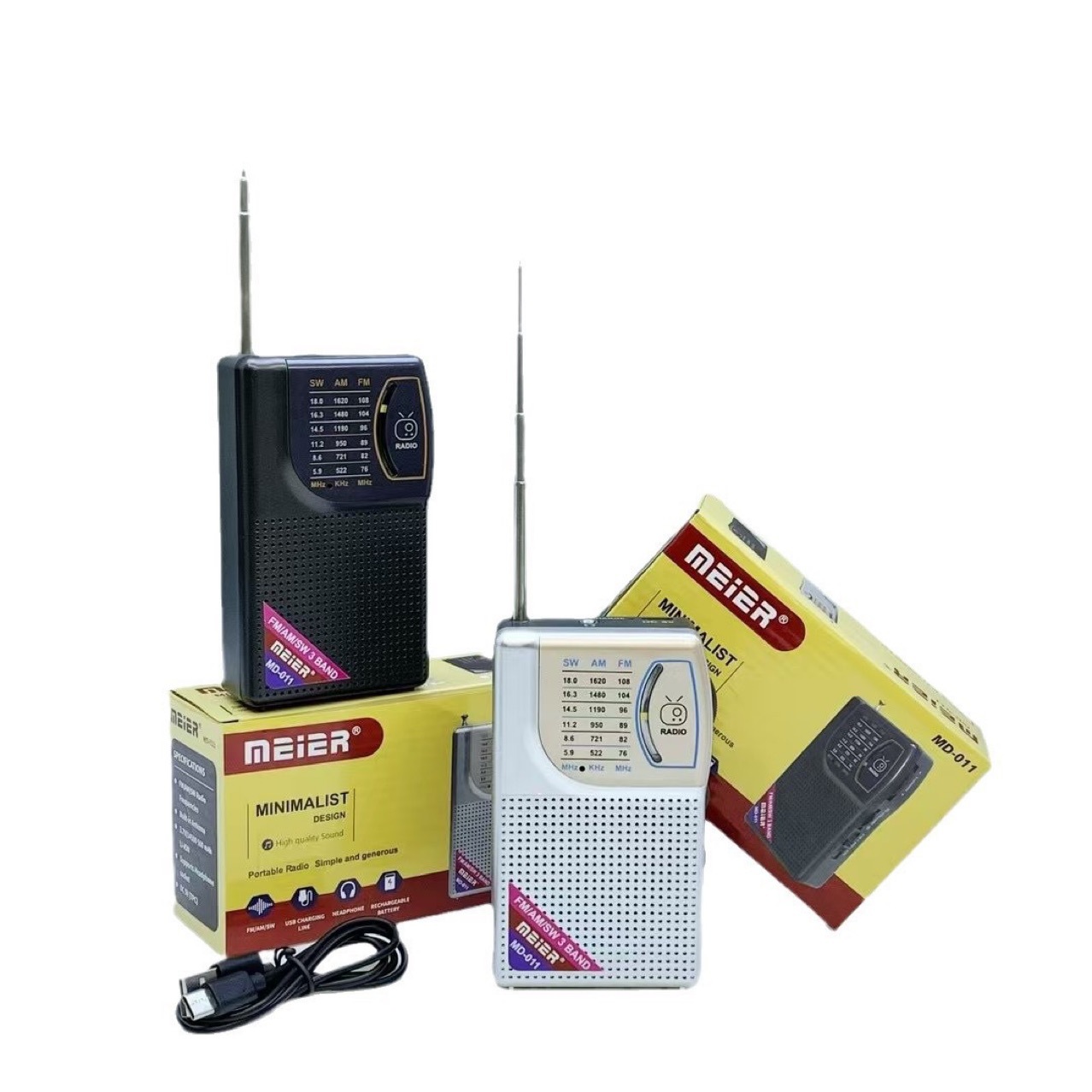 Nuevo MD011 retro portátil mini radio con antena AM/FM Ruleta de banda completa radio FM