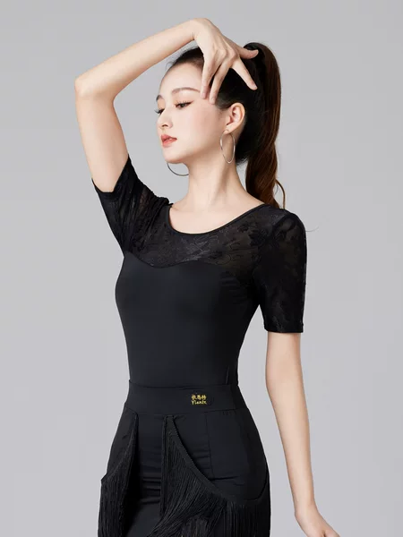 Latin Dance Top New Summer Women's Adult Modern Dance Practice Clothes Ballroom Dance Top Performance Costume
