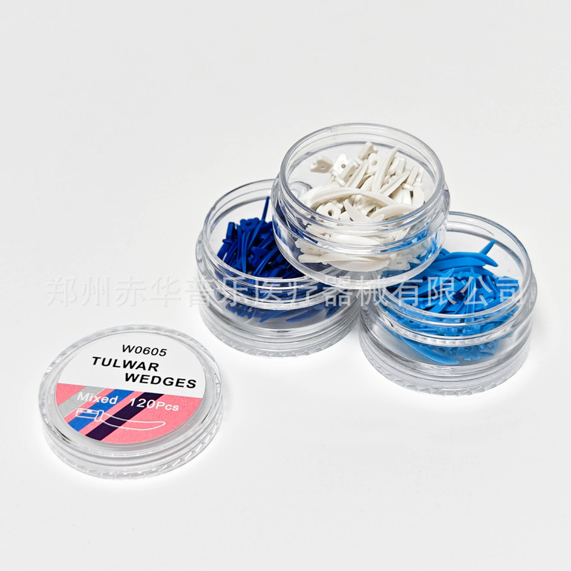 Dental Curved Wedges with Holes, Plastic Wedges in Large, Medium, and Small Sizes, Mixed Sizes, Cross-Border Trade