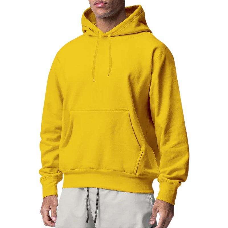 2023 cross-border foreign trade autumn and winter thickened round neck hooded solid color men's sweater factory wholesale couple wear sportswear