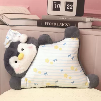 Yangzhou Maiyou Rabbit Pajamas, Pillow, Waist support - cute-penguin-with-zipper-removable-and-washable-55cm-belly-suede-brushed-feel-clear-printing
