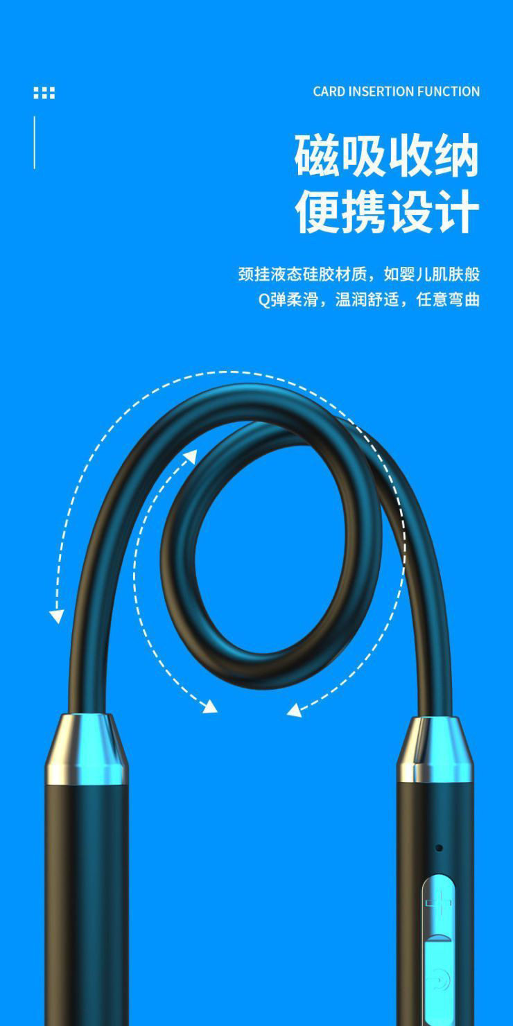 German Berlin Sound 2026 New Bluetooth Headphones for Running and Sports, Neckband In-Ear Style with Heavy Bass for Gaming