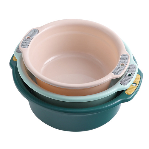 [Thickened large washbasin] Double-ear plastic face wash basin household baby adult wash basin foot wash basin