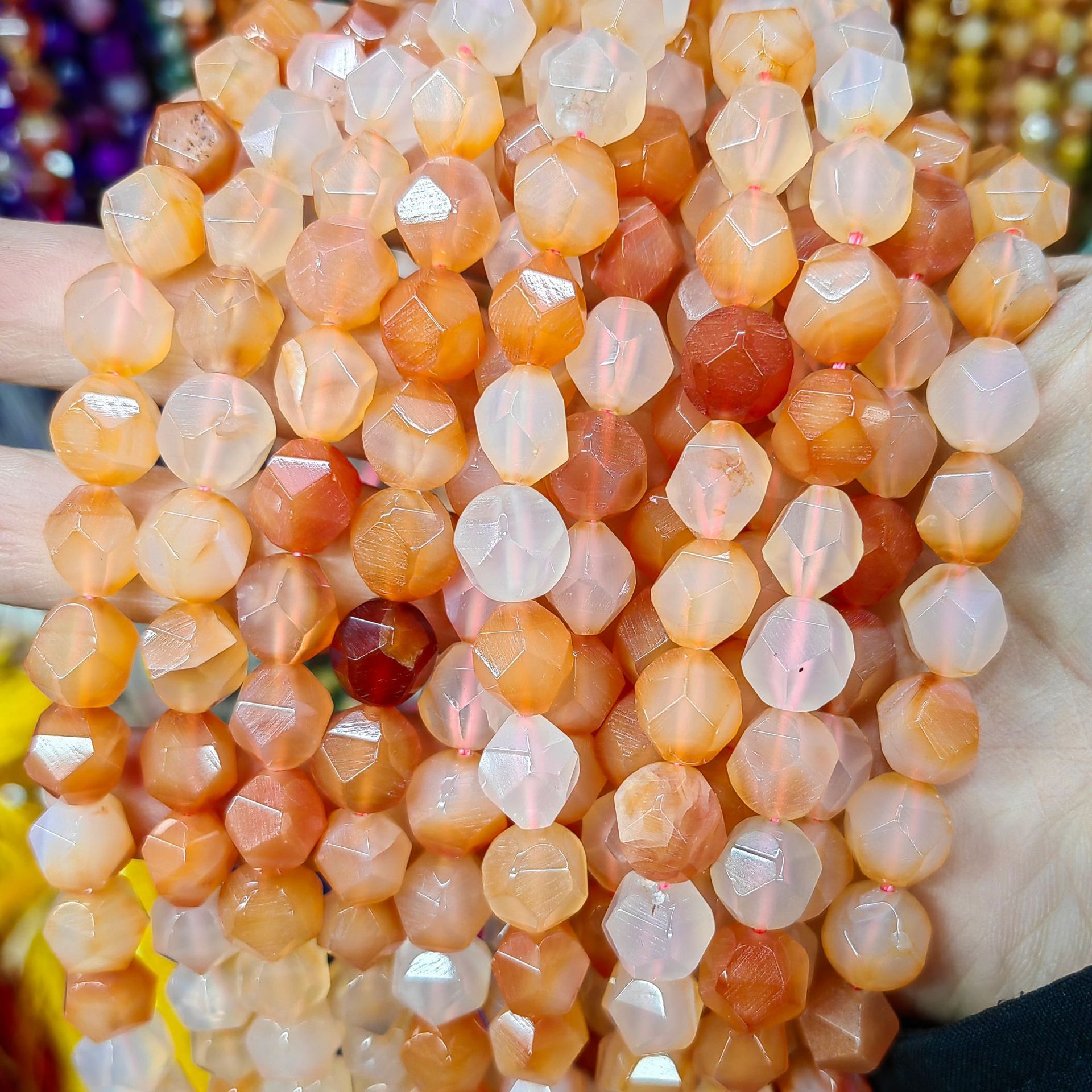 Piedra natural cristal natural 20 cara corte de diamante facetado cuentas a granel semiacabadas joyería DIY accesorios de cuentas