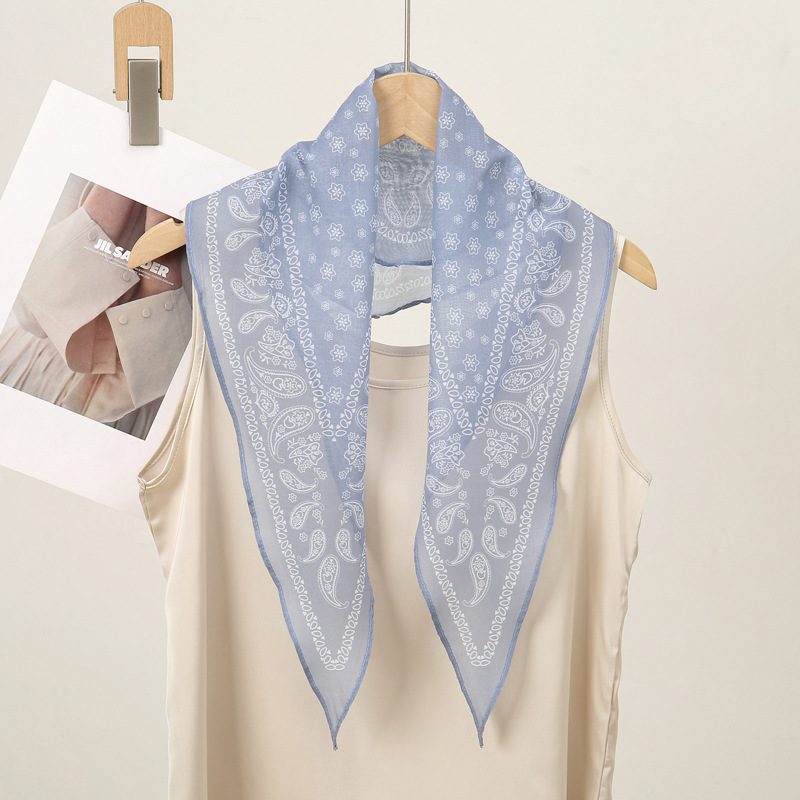 30g Weight Silk Scarf Classification Holiday, Street Occasion Cotton Material Solid Color Pattern Summer Season Women's Gender Elegant, Basic Style Women's Elegant Basic Solid Color Cotton Silk Scarf 3