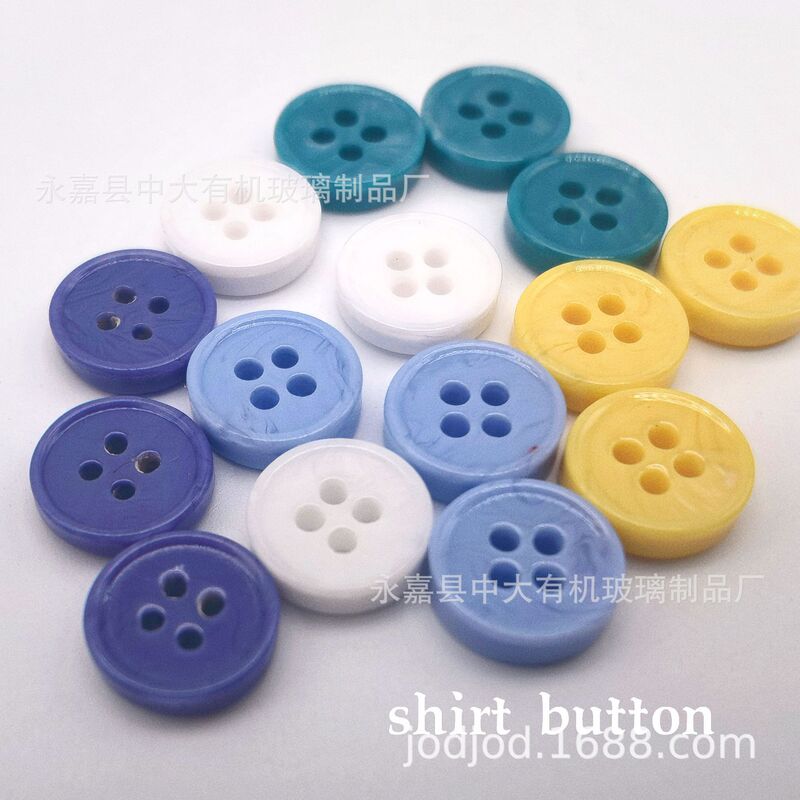 [In stock] new resin color shirt button men's and women's shirt button four-eye button accessories
