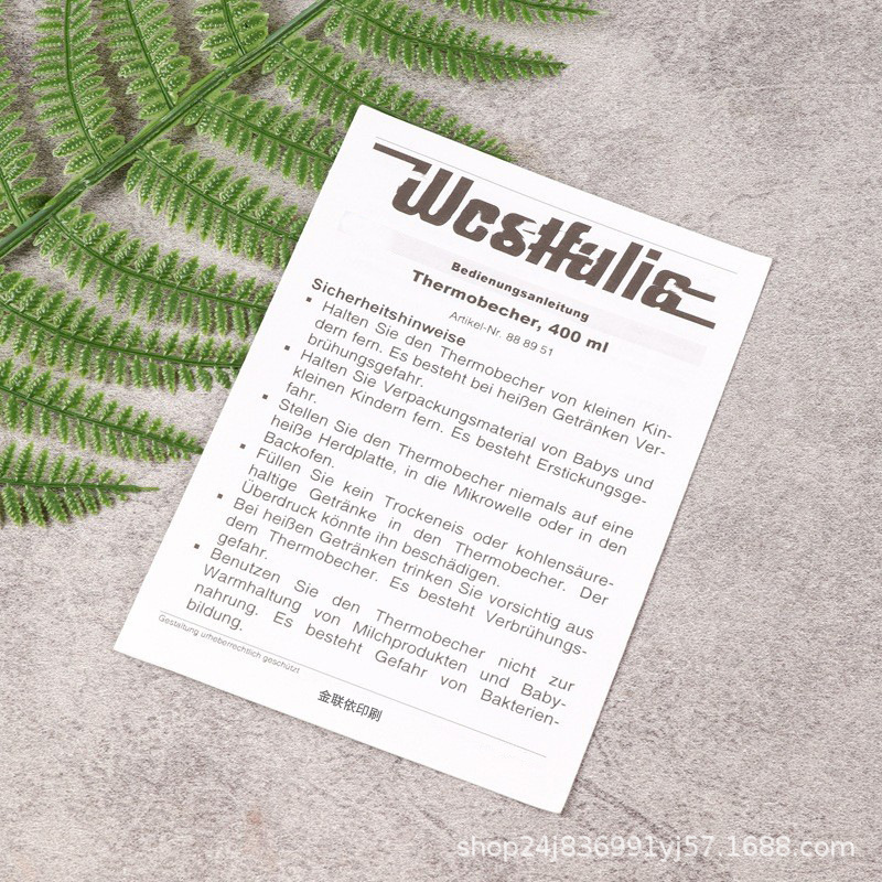 Manufacturers supply a variety of product instructions for color black and white manuals single page instructions printing