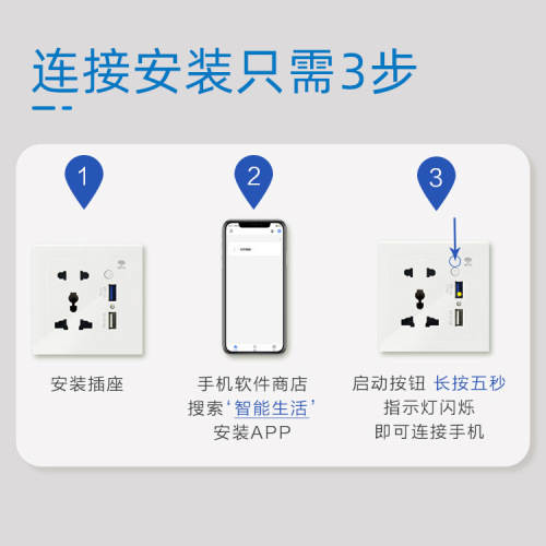 Doodle Wifi Smart Plug Remote Scheduled Voice Zigbee Five-Port with Type-C+USB Fast Charging 86 Model