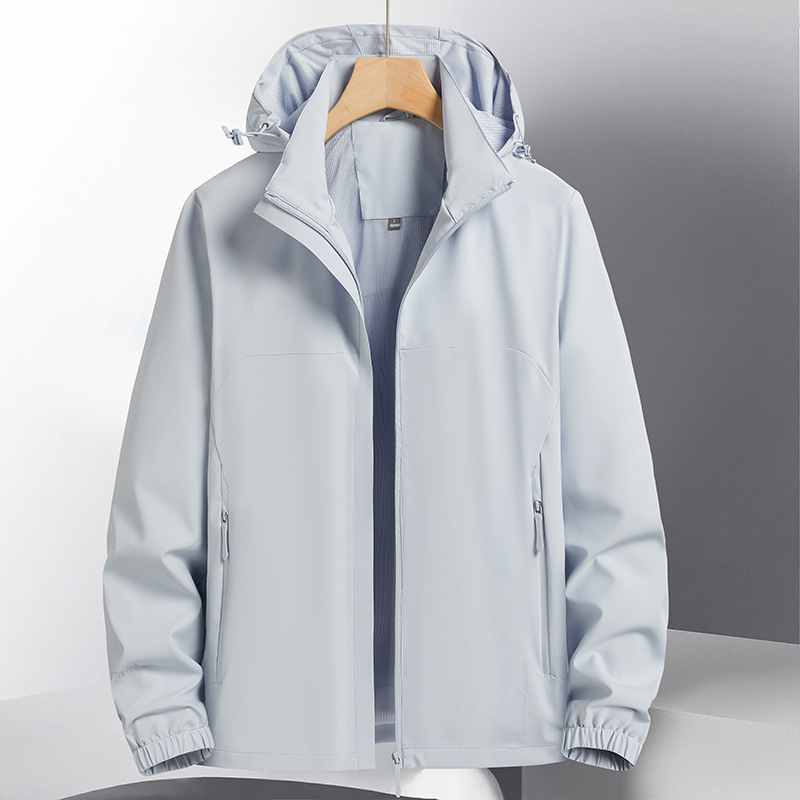2025 Spring and Autumn New Outdoor Jacket Stretch Thin Windproof and Waterproof Internet Celebrity Trendy Brand Hooded Couple Windbreaker Outer