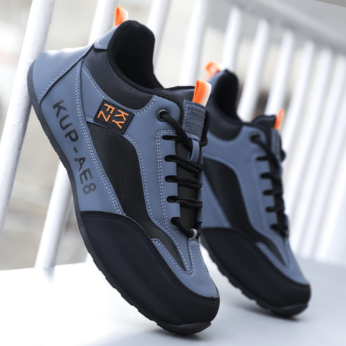2026 Winter New Men's Leather Waterproof Sports Shoes Casual Shoes Soft Sole Lightweight Cotton Shoes Travel Shoes Father's Shoes