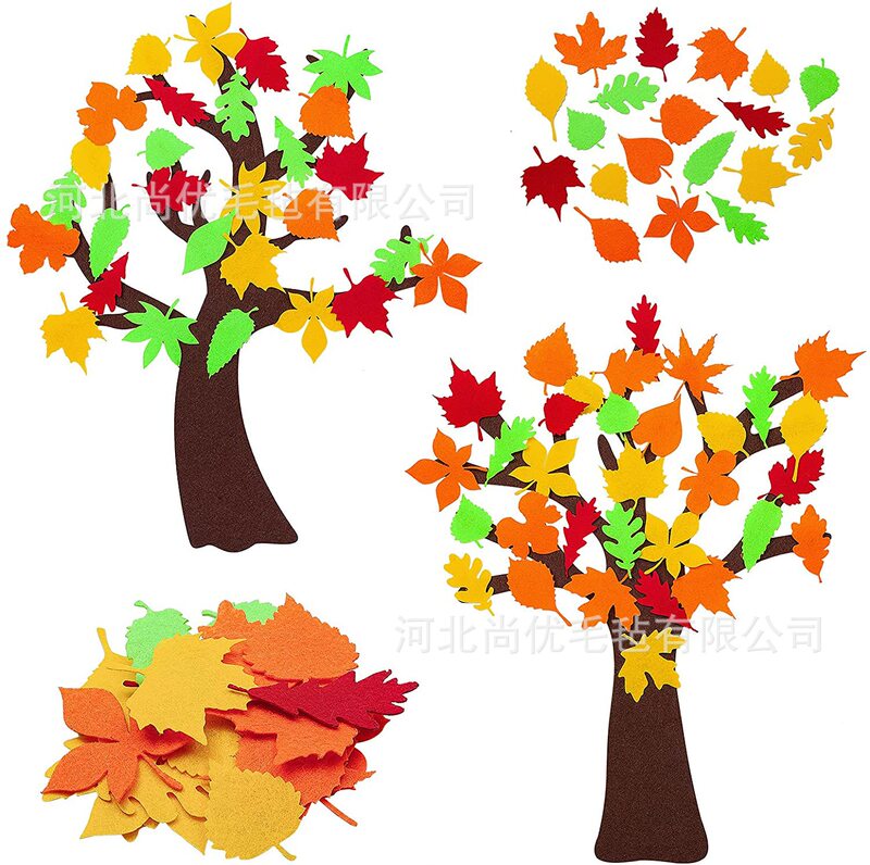 Thanksgiving Tree Set DIY Felt Autumn Tree Board Maple Leaf Children's Gift Art Project Family Activity Decoration