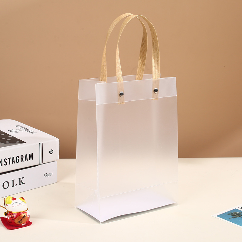 Bolsas de plástico regalo en stock PP poliescalada personalizada bolsas de mano transparentes de PVC logotipo personalizado