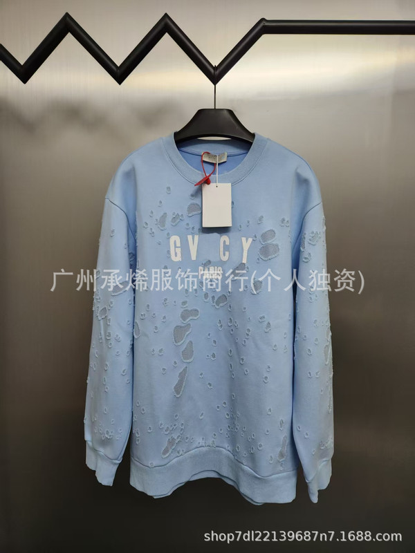毒家品质欧美潮牌经典纯色大字母印花圆领卫衣男女休闲破洞运动衫|undefined