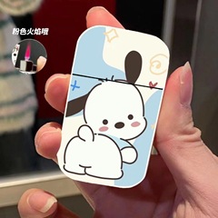 金屬外殼防風打火機 粉色火焰ins風動漫卡通充氣打火機支持代發