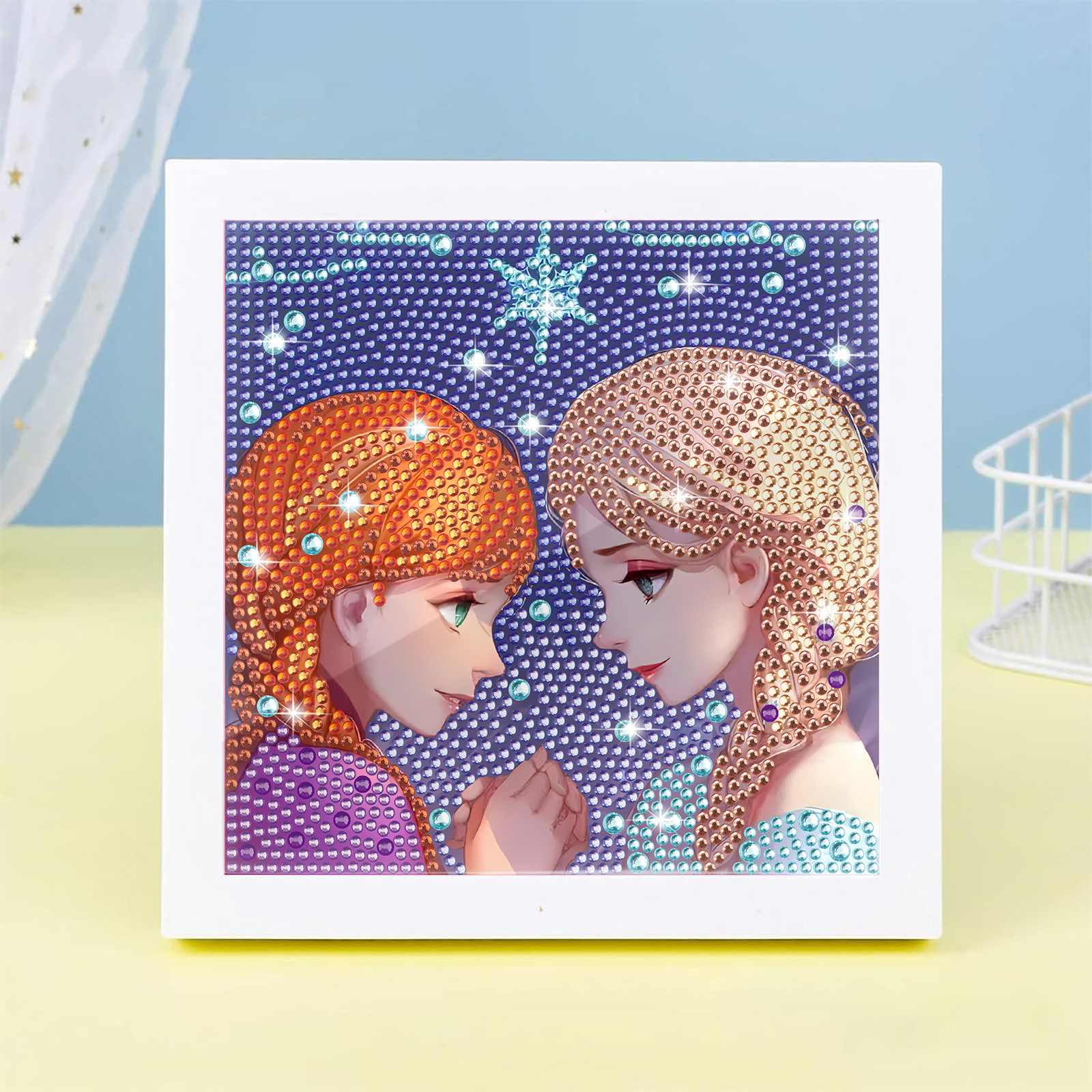Ice Queen Aisha dibujos animados con marco de diamantes pintura cristal punto diamante diy niños pegatinas hechas a mano juguetes educativos