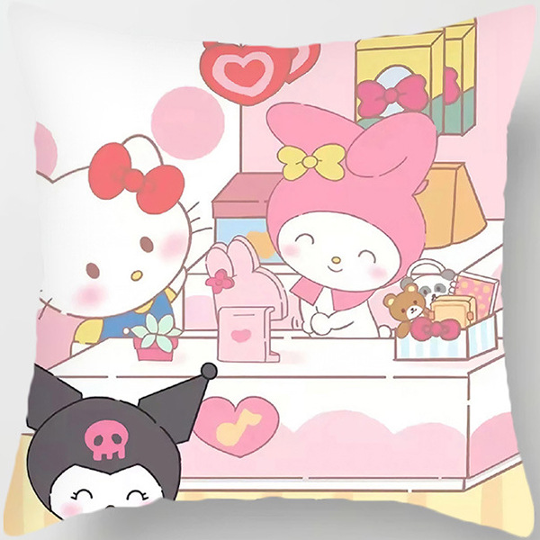 Chica de dibujos animados corazón dormitorio decoración Hello Kitty gato Rosa funda almohada sofá coche cojín