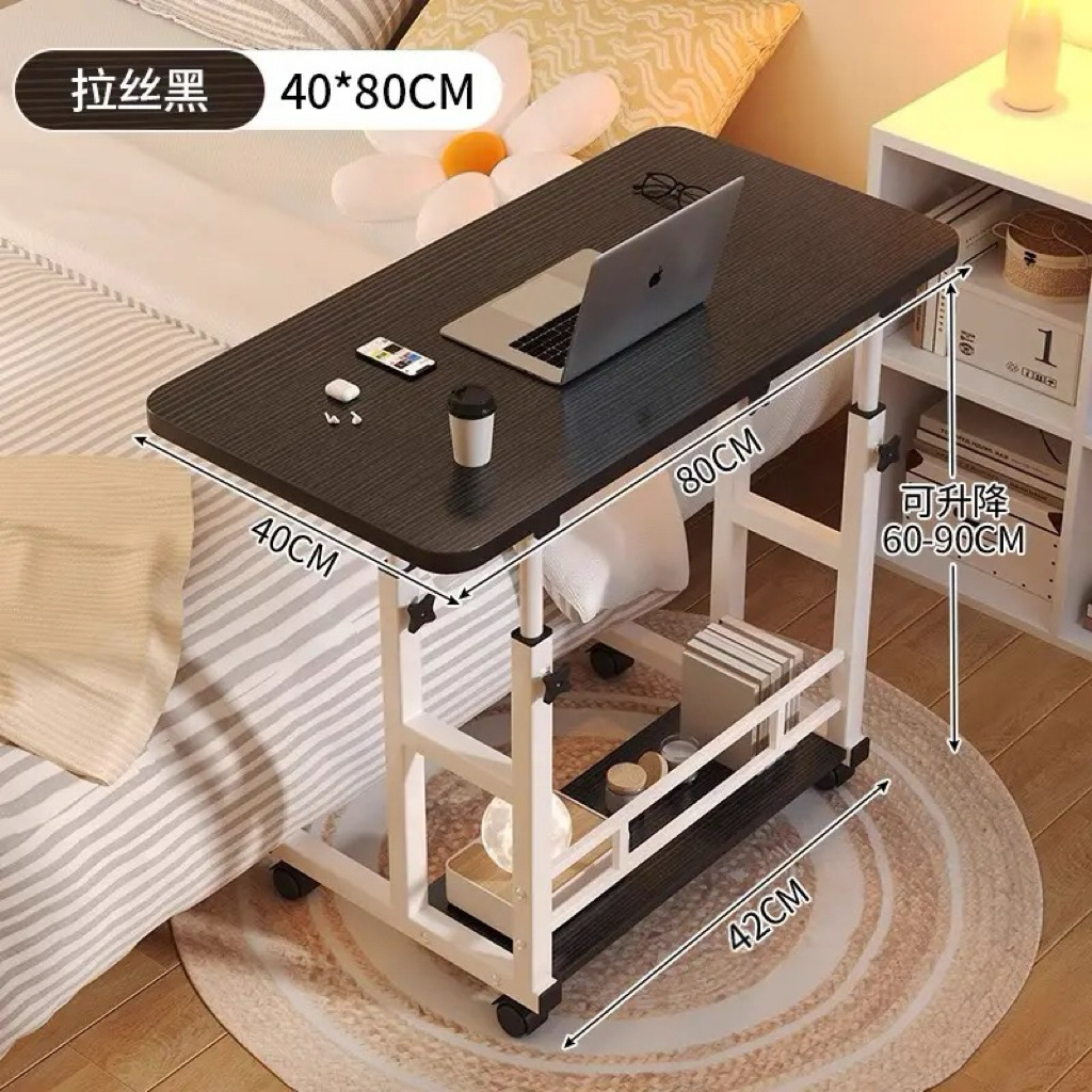 침대 옆 테이블 80*40 블랙 브러시 더블 레이어