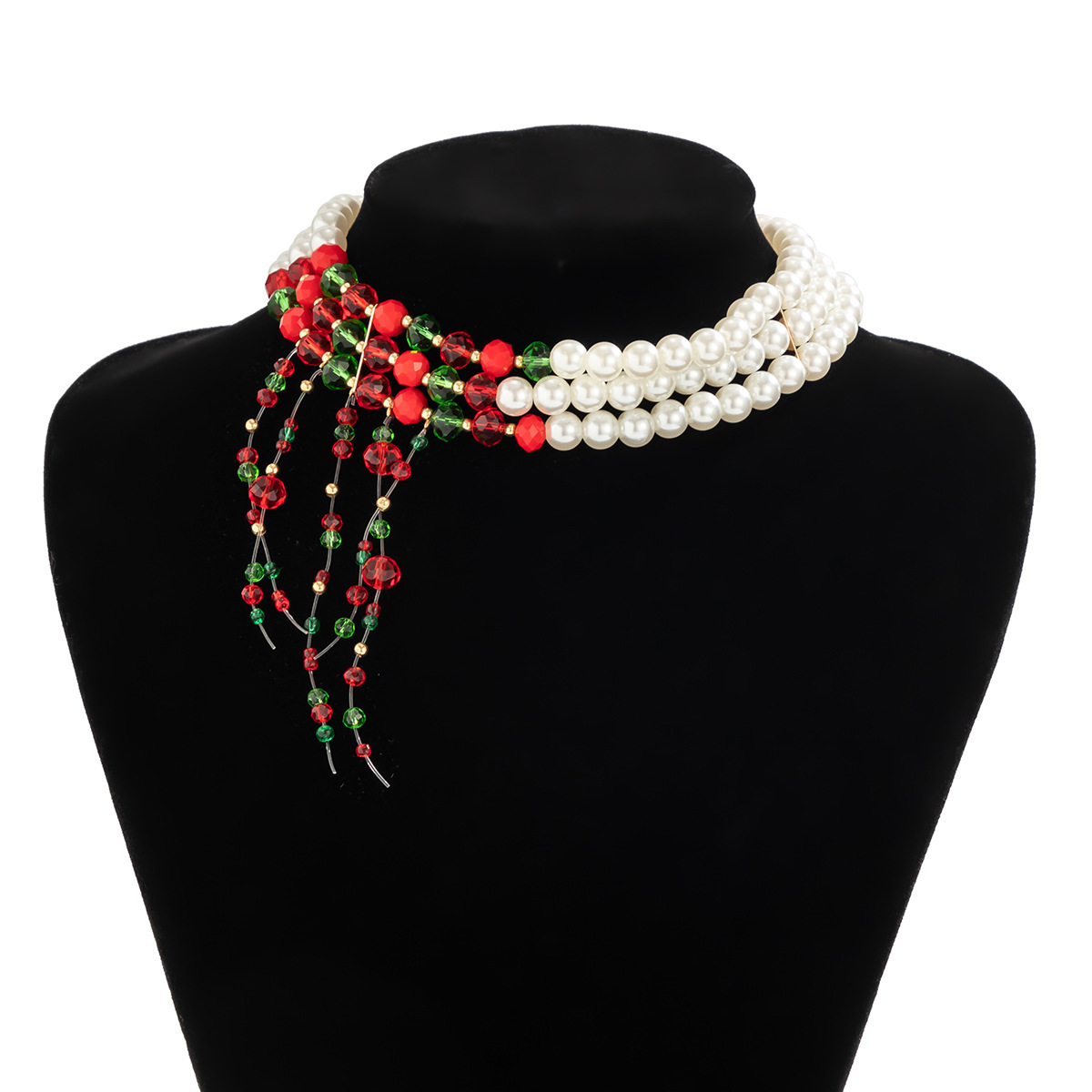 Collana con colletto con frange, dolce e fresco, stile gotico, con goccia di sangue, personalità di Halloween, girocollo con perline_voghion.com