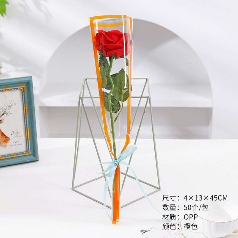 Día de San Valentín borde de color bolsas de flores rosas claras bolsas de embalaje OPP DIY material de embalaje floral