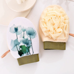 批發澡巾浴花組合家用沐浴球雙面去泥搓背搓澡手套二合一洗澡巾