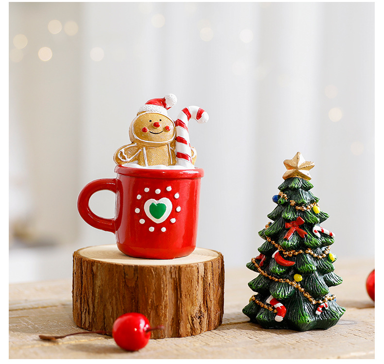 Santa Claus Resin Figurine – Handcrafted Christmas Decoration, Festive Tabletop Display & Gift For Home/Office (Set Of 3, 10cm Tall)​_voghion.com