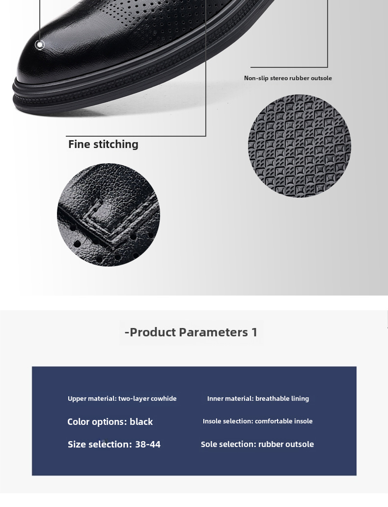 Leather shoes men's summer hollow-out business formal wear 2024 men's casual height increasing sandals wedding bridegroom shoes one-piece delivery_vogvips.com