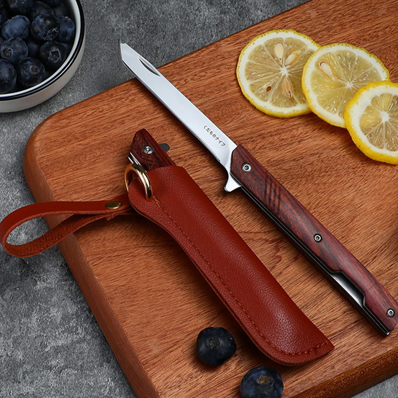 Cuchillo de acero de Damasco cuchillo de fruta portátil cuchillo de fruta portátil cuchillo afilado al aire libre de alta dureza Yangjiang