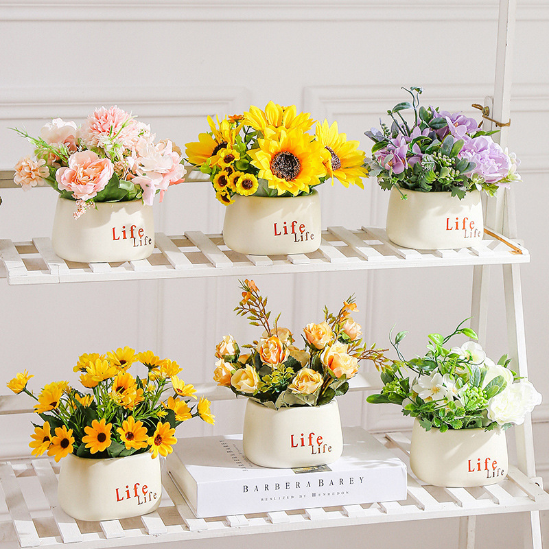 假花仿真花摆设向日葵花卉盆栽高级感逼真客厅桌面装饰品小摆件