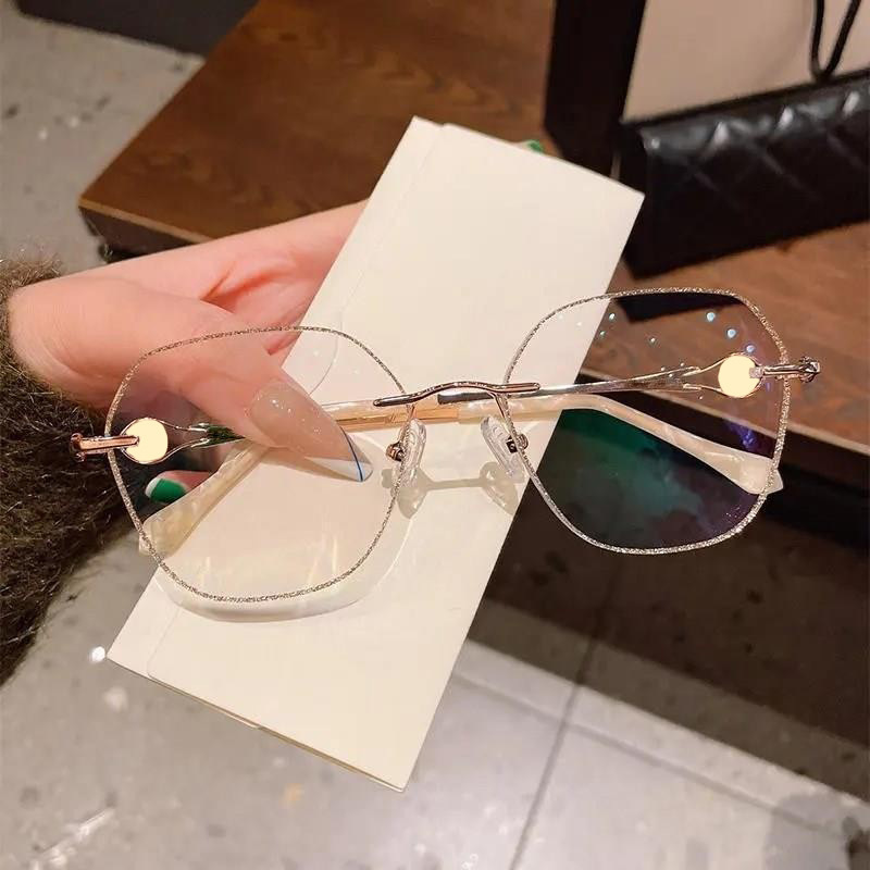 Nuevo estilo antiguo estilo elegante gafas de diámetro gafas de ancianos gafas de alta definición anti-luz azul gafas de largo alcance sin bordes