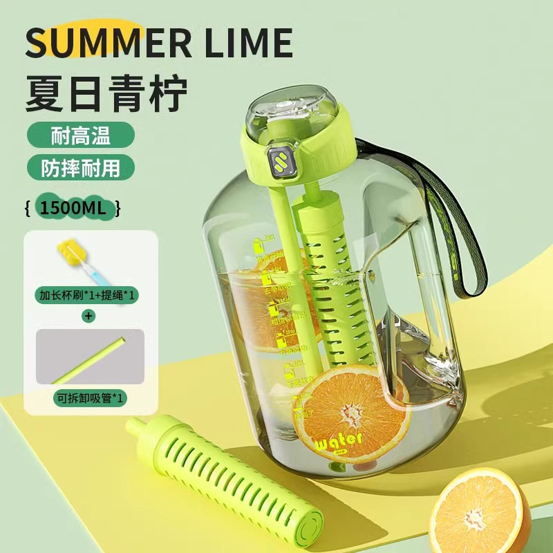 跨境专供耐高温塑料杯子大容量健身房运动水杯便携水壶批发吨吨桶|undefined