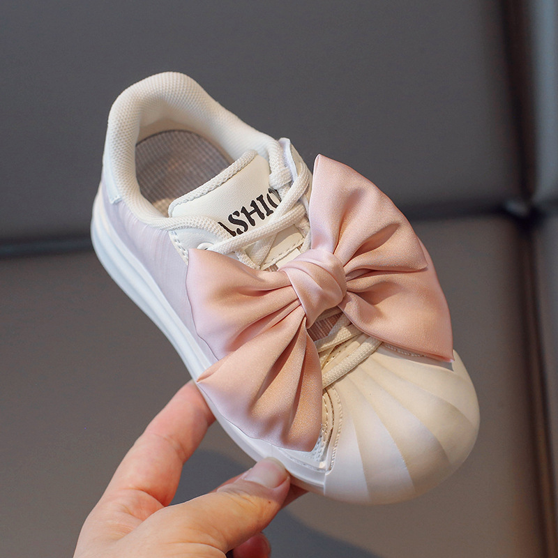 Tête de lit en toile respirante pour filles, chaussures décontractées polyvalentes avec nœud, édition coréenne, nouvelle collection printemps et automne 2024_voghion.com