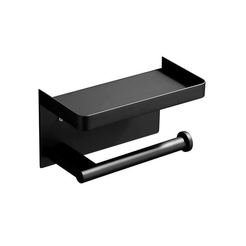 Soporte de pañuelos de baño transfronterizo Soporte de papel en rollo de acero inoxidable 304 Soporte para teléfono móvil sin perforar Baño Mesa de almacenamiento montada en la pared image 7