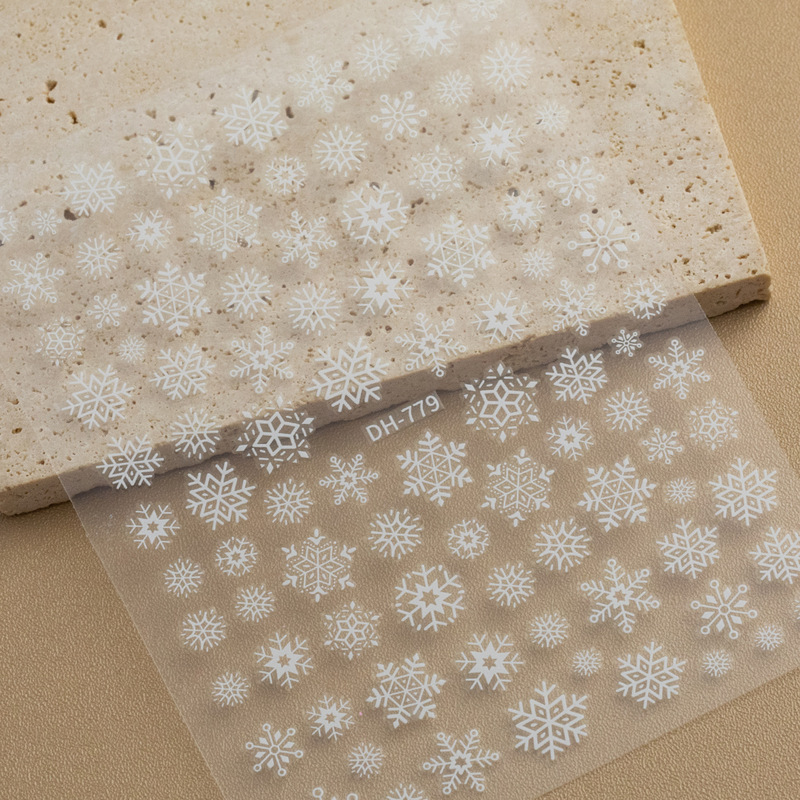 Winter Christmas Snowflake Nail Stickers Flat Adhesive White Hollow Snowflake Nail Stickers Decorations Dh779