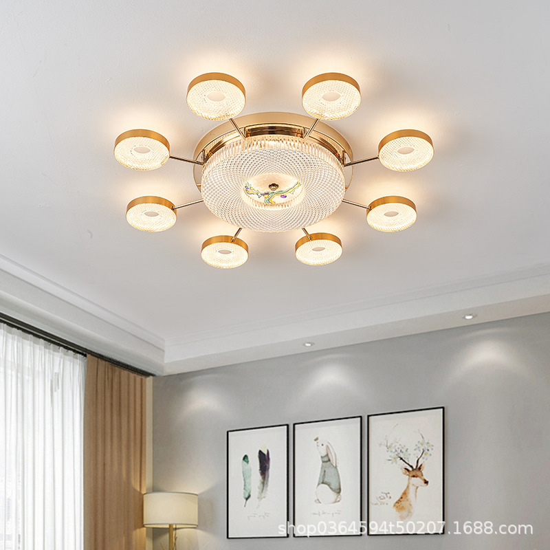 Light luxury Nordic simple creative personalized art chandelier dining room bedroom main lamp living room decoration round ceiling lamp