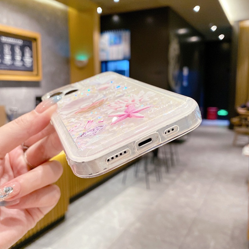 Pearl Shell Coconut Tree Geeignet für iPhone 15 Phone Apple 14 Sparkling Powder Quicksand Schutzhülle S23 Made in_voghion.com