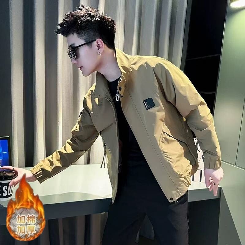 American Workwear Jacket Men's Spring and Autum Trendyy Casual Handsome Jacket Men's 2025 New Men's Black Top