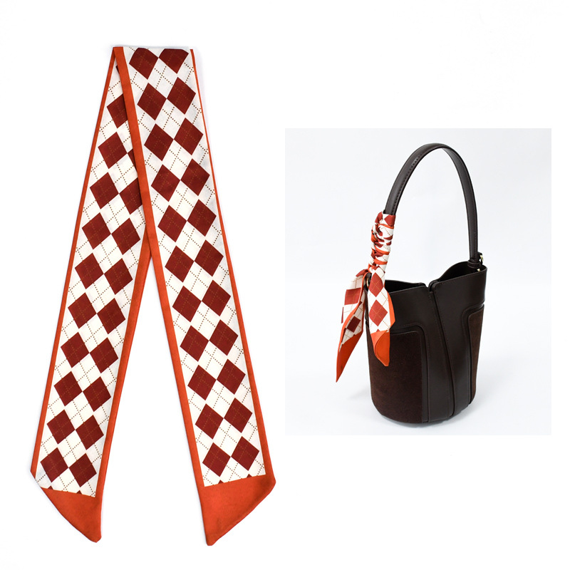 Primavera y otoño lindo y dulce bufanda de seda larga cinta para el cabello caja de regalo bolsa de amarre cinta multifunción fresca pequeña y versátil