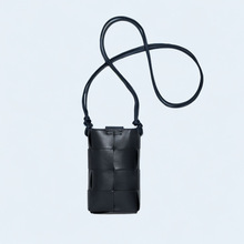 羊皮编织手机包斜挎女包迷你单肩包挂脖小包